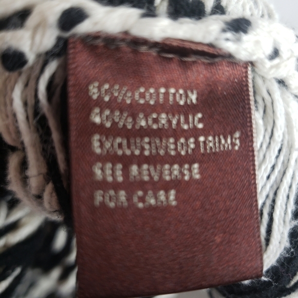 525 America Black And White Houndstooth Button Down Cardigan Sweater Sz M - Picture 7 of 9